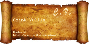 Czink Vulfia névjegykártya